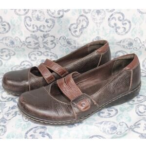 Clarks Bendables Womens‎ Mary Jane Shoes Brown Leather Strap Size 9M